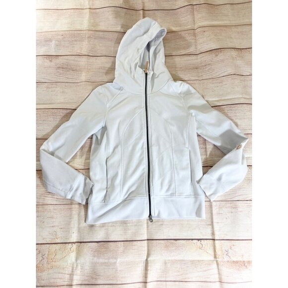 Indygena Women's White Hooded Full Zip Casual Sweater - Small - Picture 5 of 12